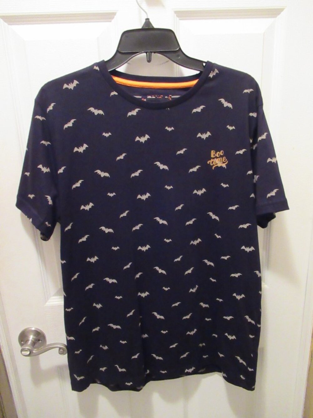 New Denim & Flower T-shirt Bats Halloween Boo Time NWT Tee Black, White, Orange